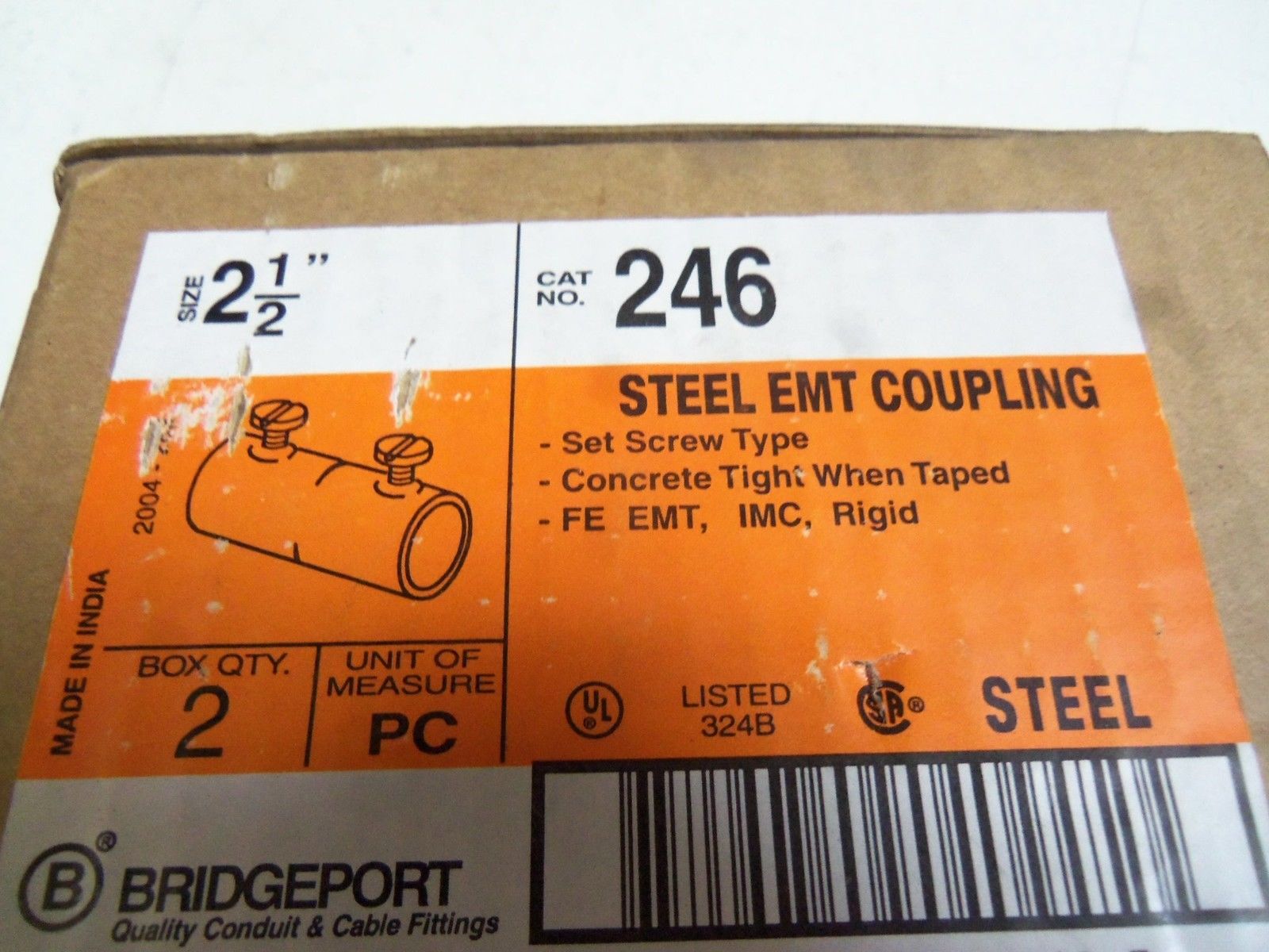 LOT OF 2 BRIDGEPORT 246 2 1/2" STEEL COUPLING NSMP