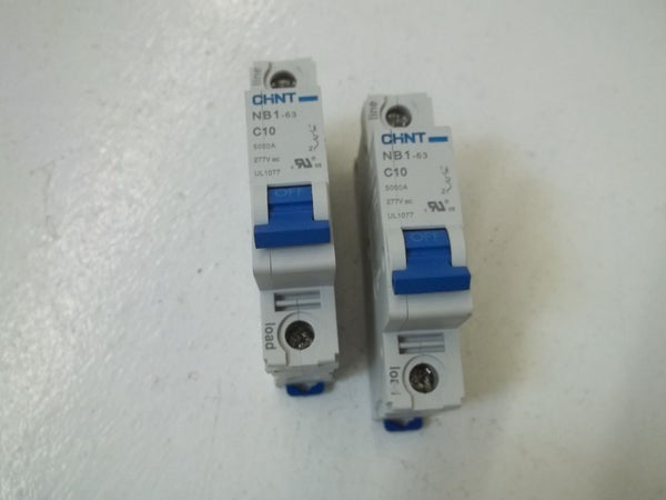 LOT OF 2 CHNT NB1-63-C10 CIRCUIT BREAKER NSNP