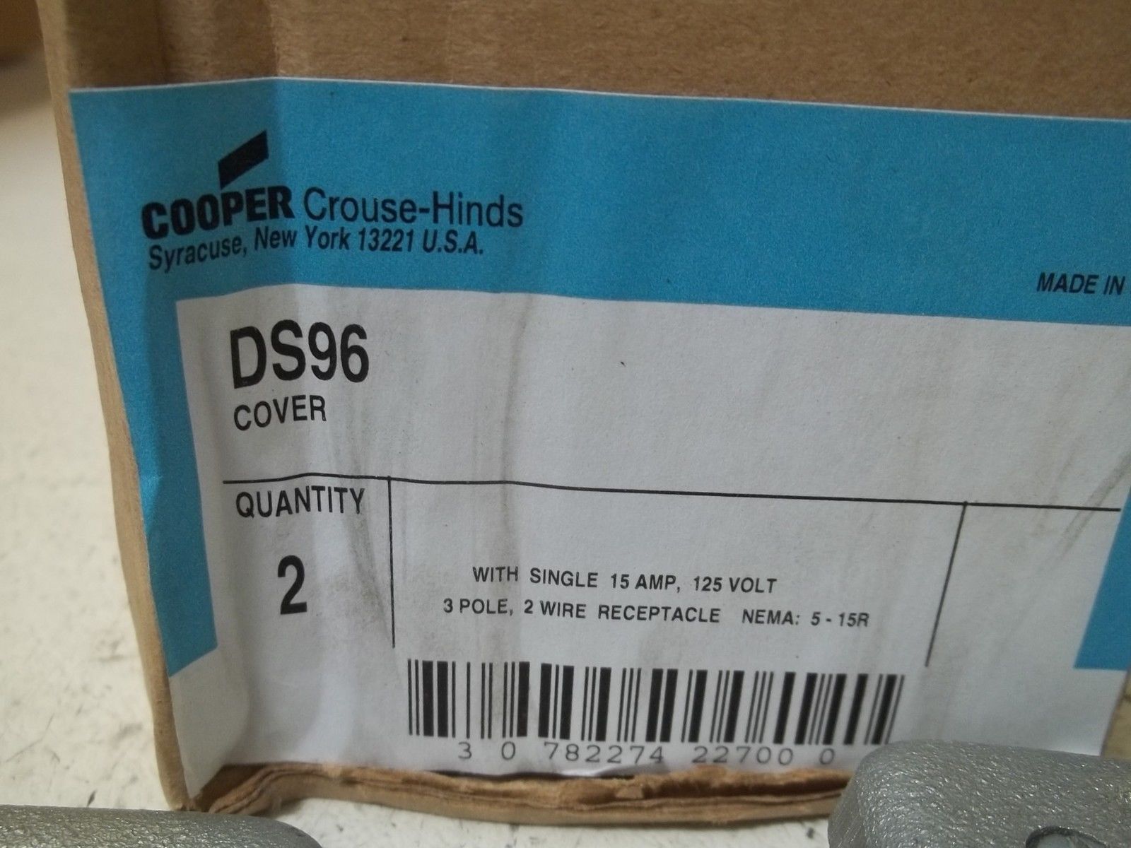 LOT OF 2 CROUSE-HINDS DS96 COVER NSMP