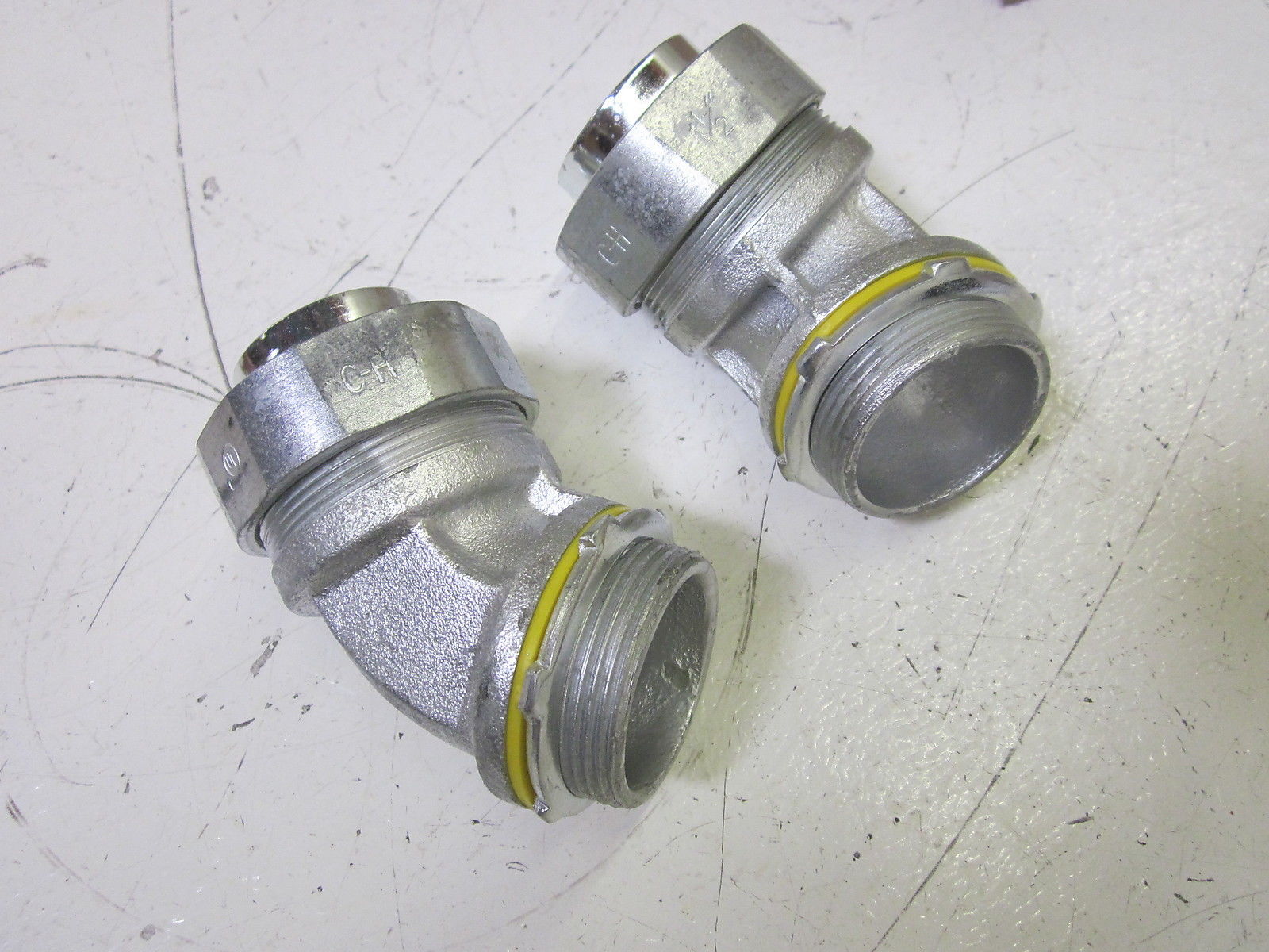 LOT OF 2 CROUSE-HINDS LT15045 45 DEGREE CONNECTOR 1-1/2" NSMP