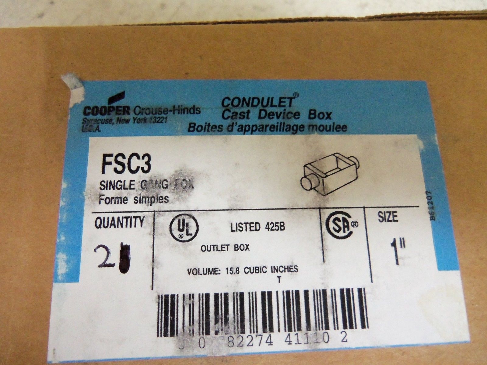 LOT OF 2 CROUSE-HINDS FSC3 CONDUIT NSMP