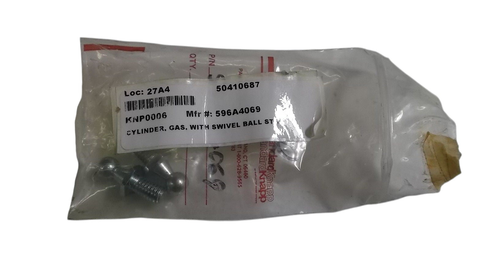 LOT OF 2 CYLINDER, GAS WITH SWIVEL BALL STUD 596A4069 NSNP