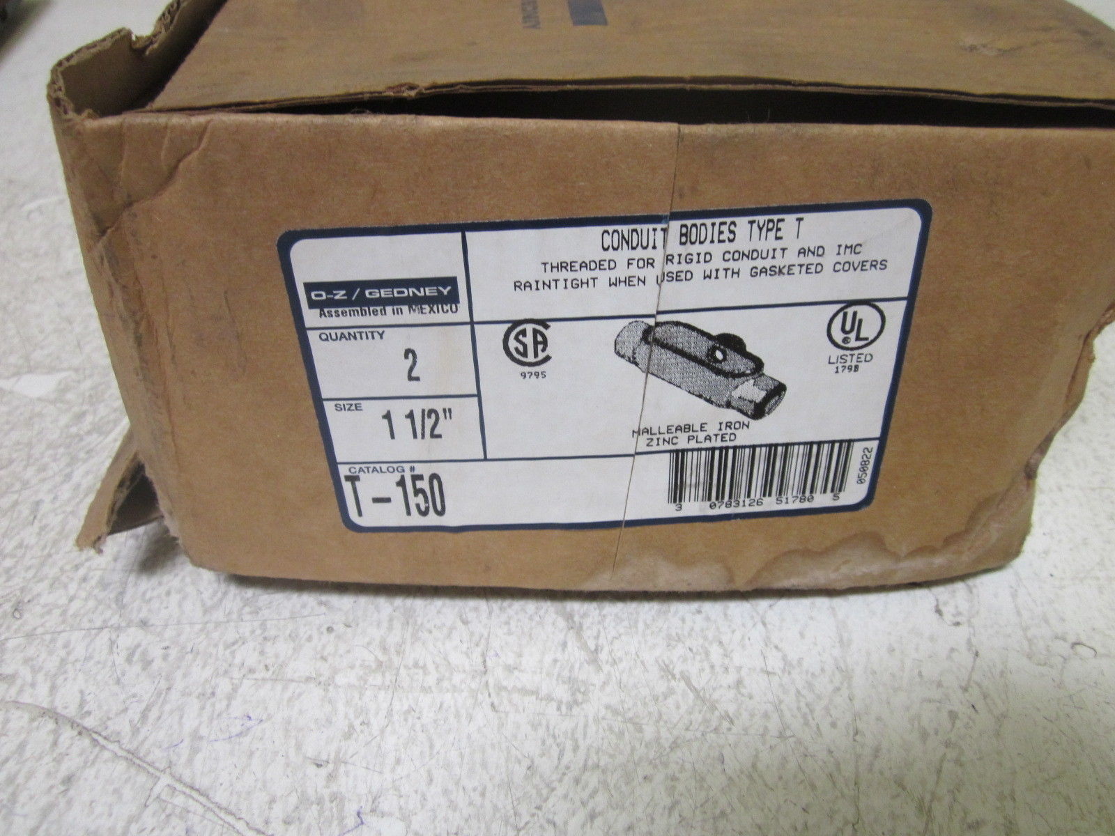 LOT OF 2 EGS ELECTRICAL GROUP T-150 CONDUIT BODIES TYPE T 1 1/2"  NSMP