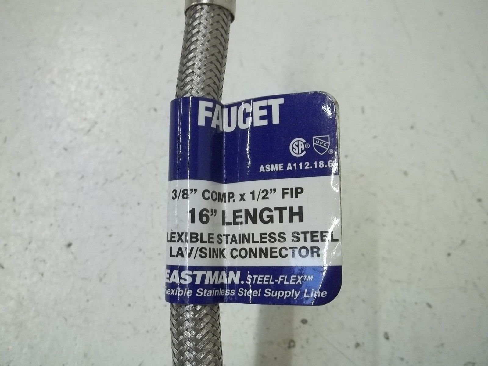 LOT OF 2 FAUCET 48004 16"  STAINLESS STEEL LAV/SINK CONN.NSNP