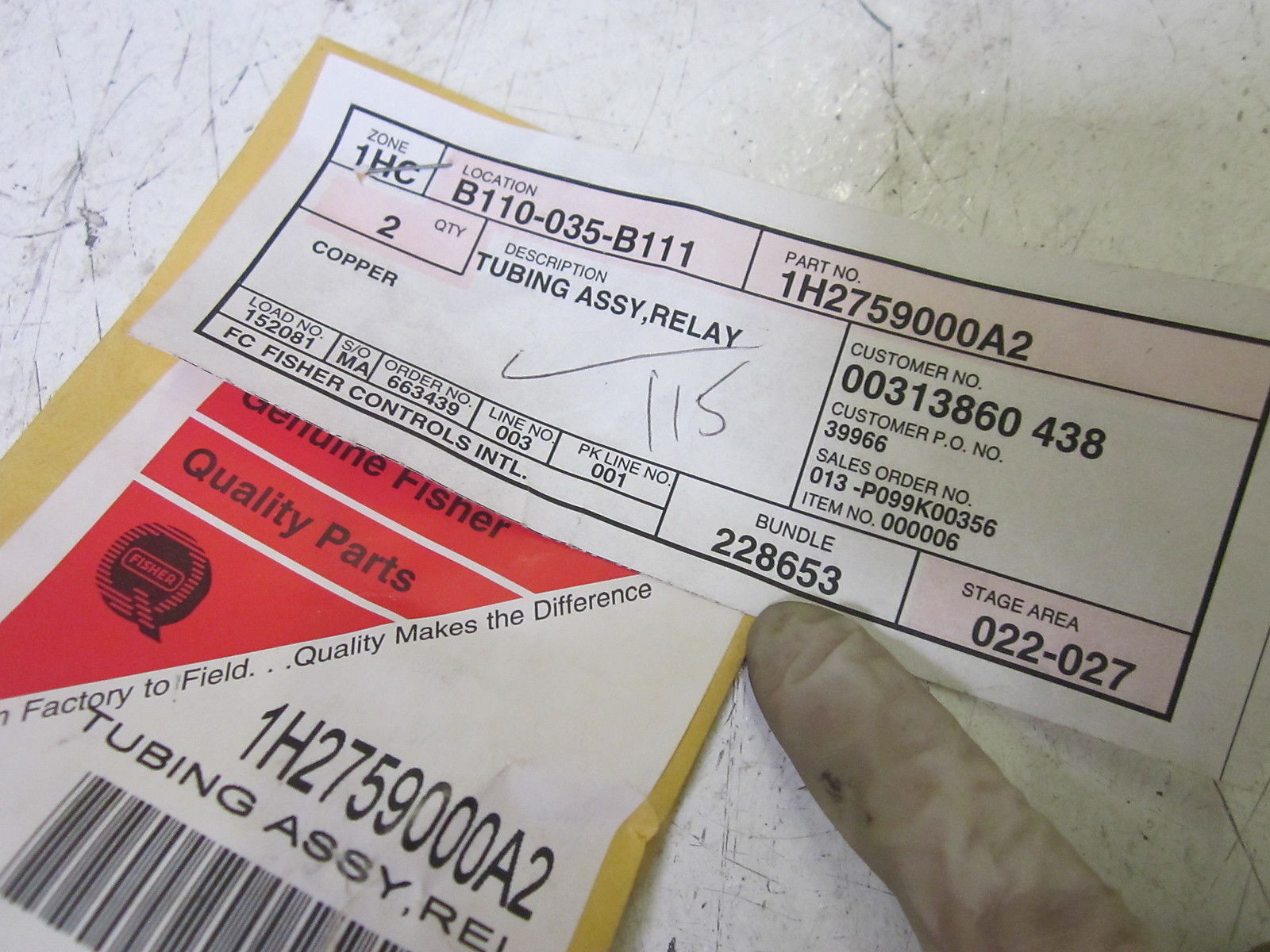 LOT OF 2 FISHER 1H2759000A2 TUBING NSMP