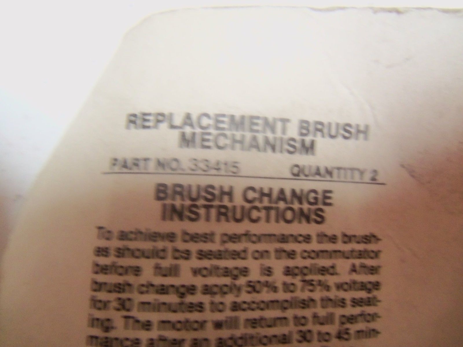 LOT OF 2 GRAINGER INC. 33415 REPLACEMENT BRUSHERS NSNP