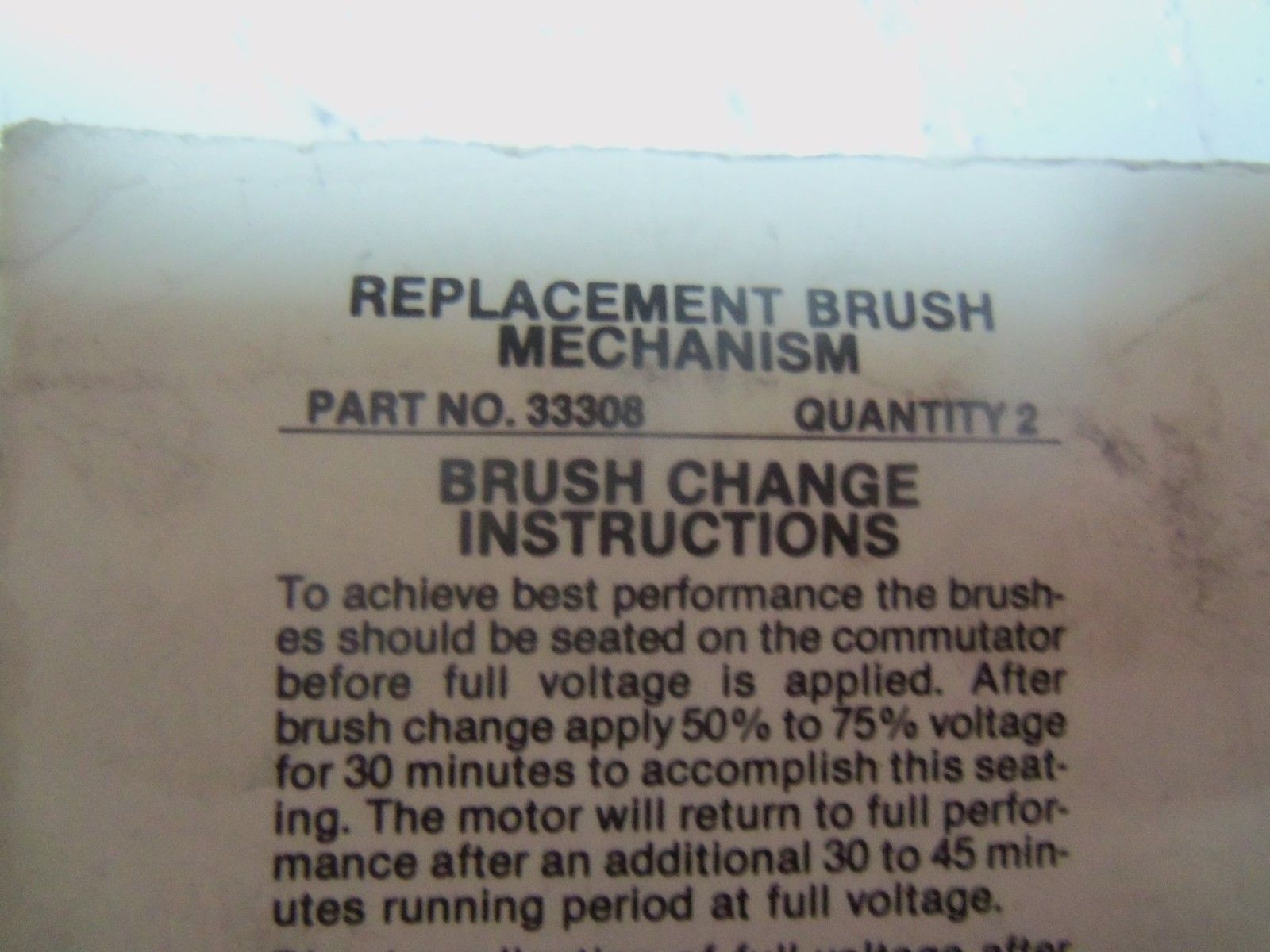 LOT OF 2 GRAINGER INC. 33308 REPLACEMENT BRUSHES NSNP