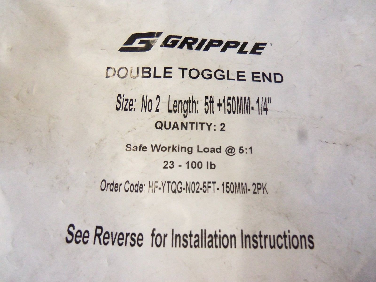 TOGGLE HF-YTQG-N02-5FT-150MM-2PK NSMP