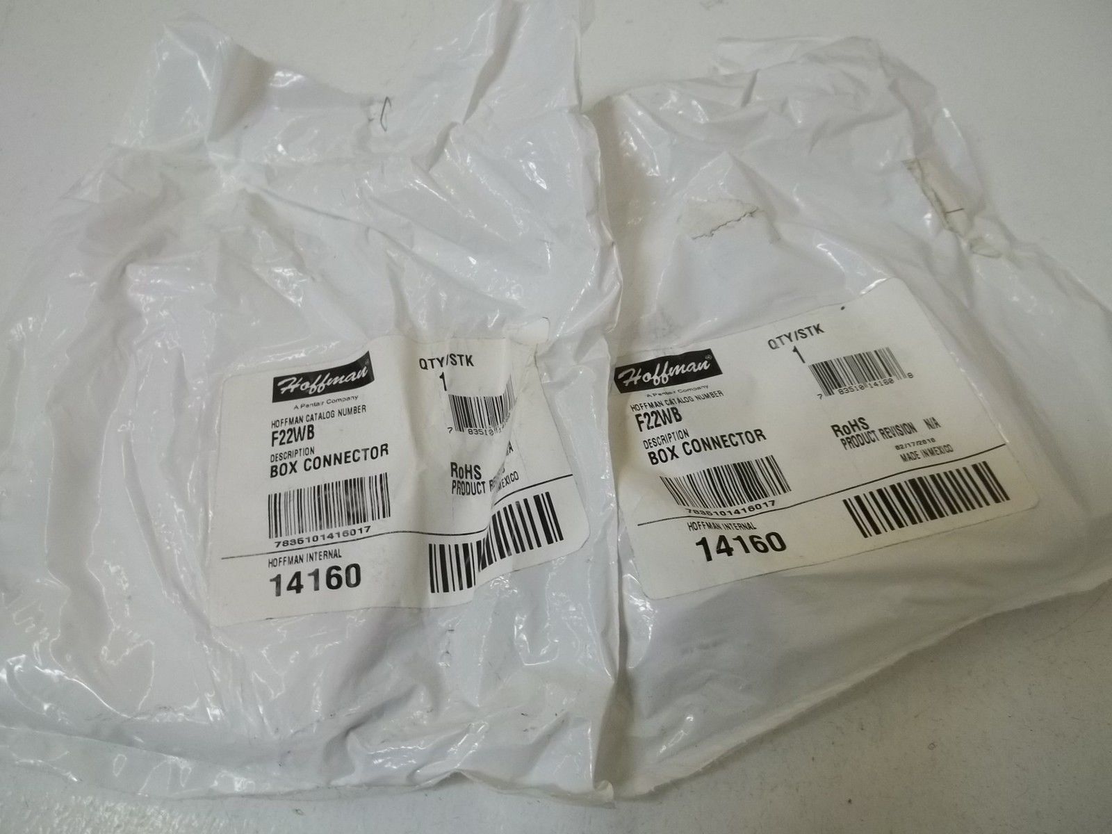 LOT OF 2 HOFFMAN F22WB BOX CONNECTOR NSMP