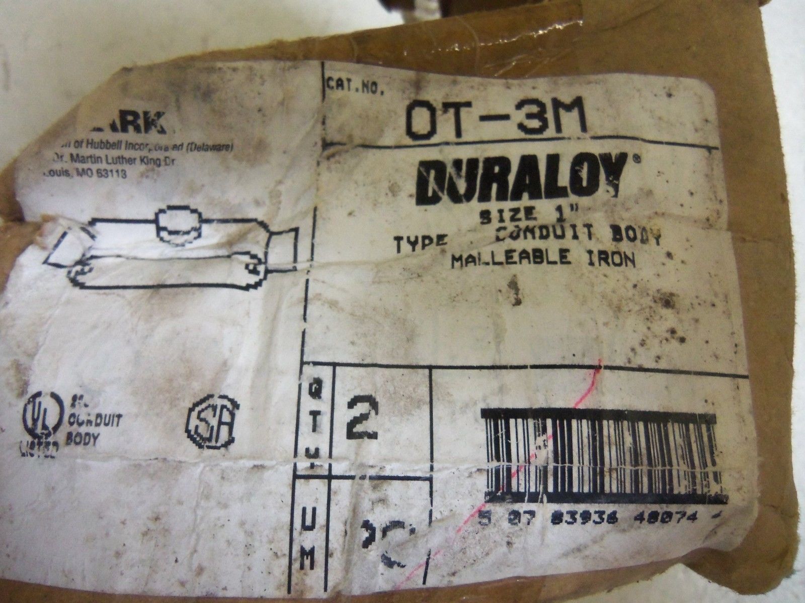LOT OF 2 KILLARK OT-3M CONDUIT (MISSING TOP OF BOX) NSMP