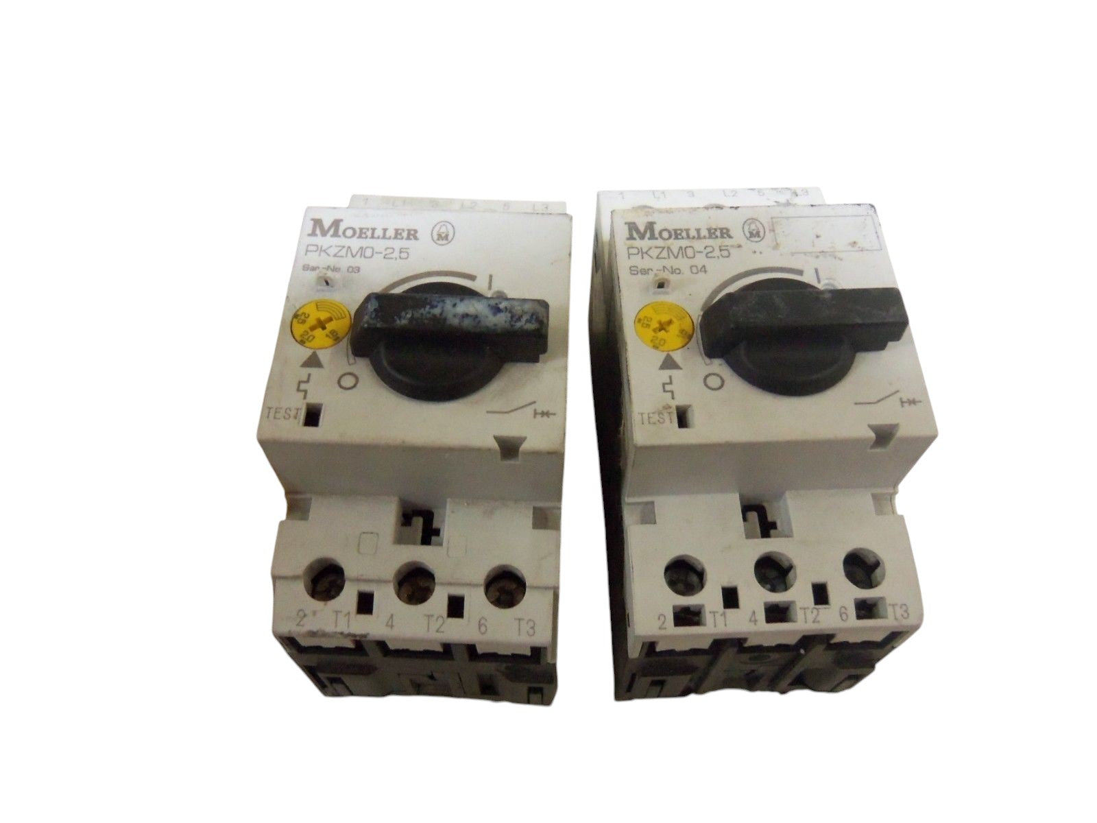 LOT OF 2 KLOCKNER MOELLER PKM0-2,5 UNMP