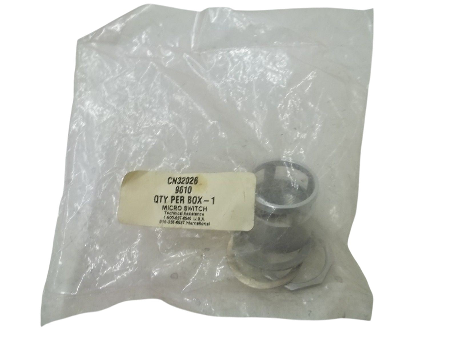 LOT OF 2 MICROSWITCH CN32026 EXTENDED SWITCH BEZEL W/NUT W/WASHERNSMP