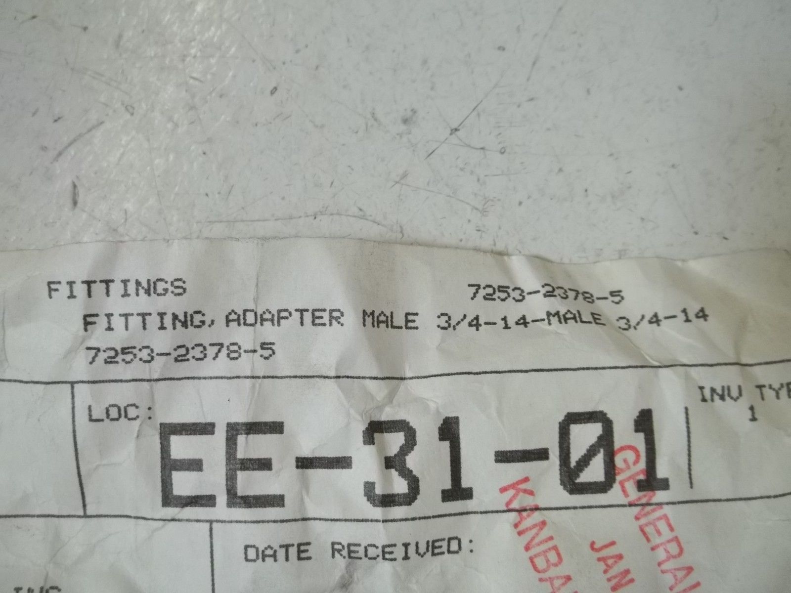LOT OF 2 MOTION INDUSTRIES 7253-2378-5 FITTING, ADAPTER MALENSNP