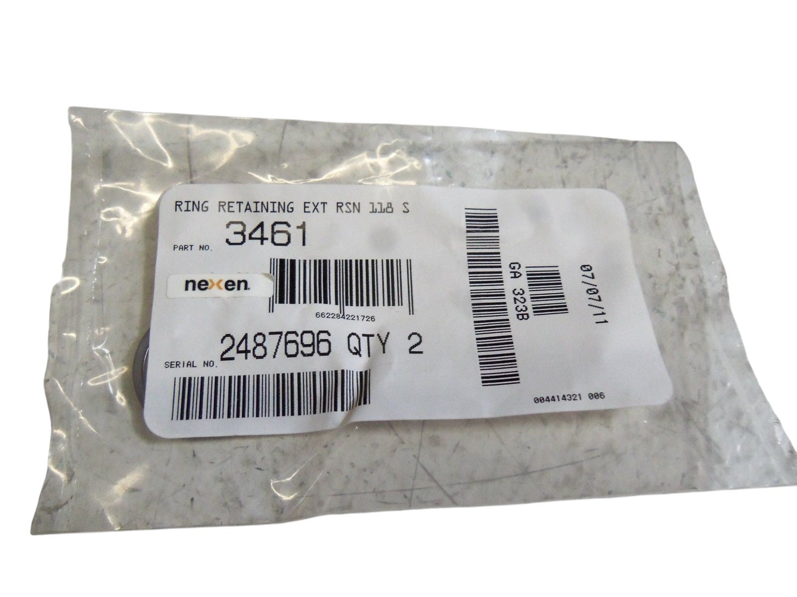 LOT OF 2 NEXEN 3461 RETAINING RING NSMP