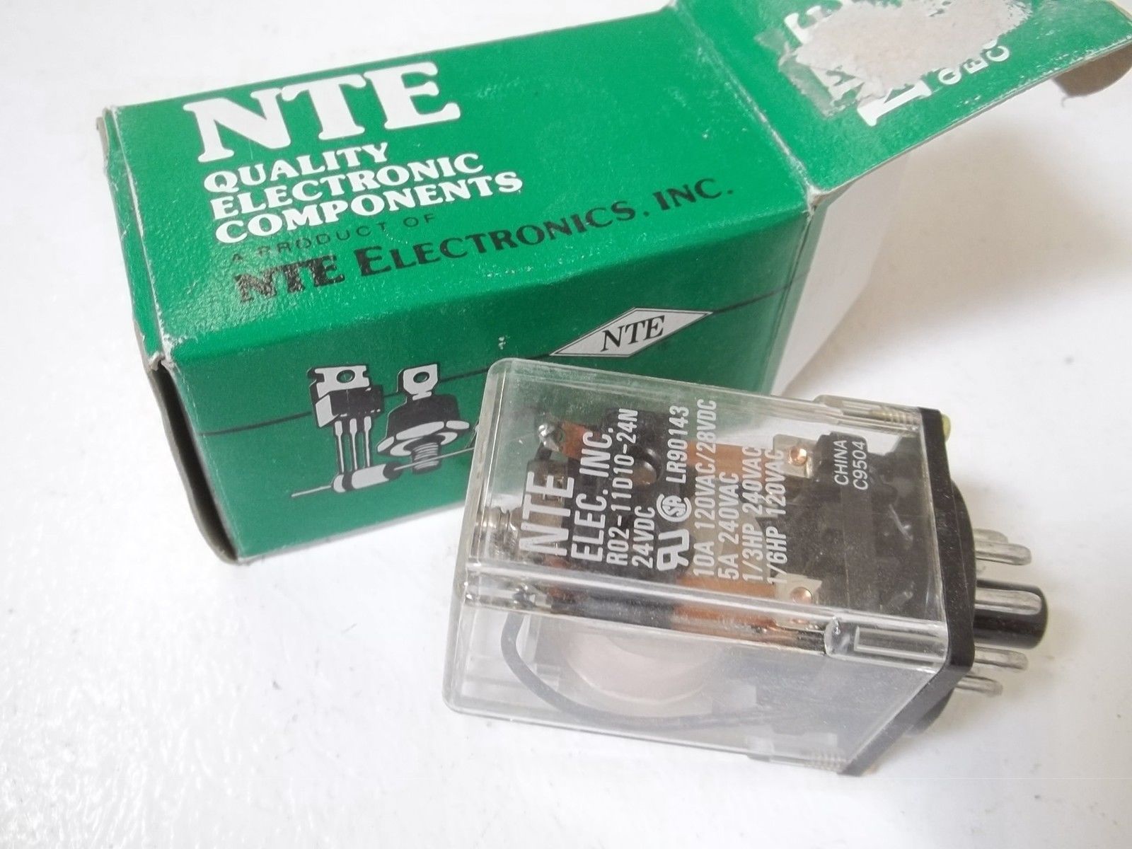 LOT OF 2 NTE ELECTRONICS INC. R02-11010-24N RELAY 10A-24VDC NSMP