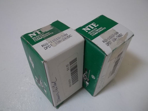 LOT OF 2 NTE ELECTRONICS INC. R02-11010-24N RELAY 10A-24VDC NSMP
