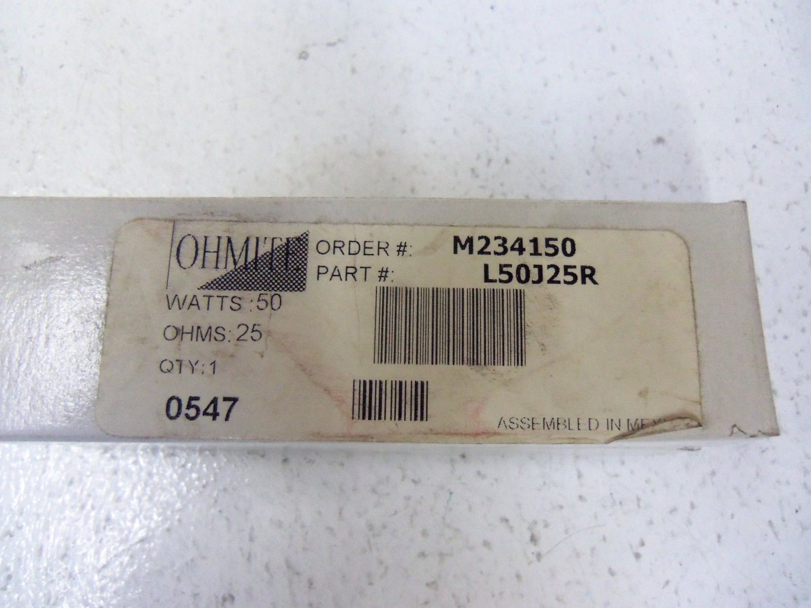 LOT OF 2 OHMITE RESISTOR L50J25R NSMP