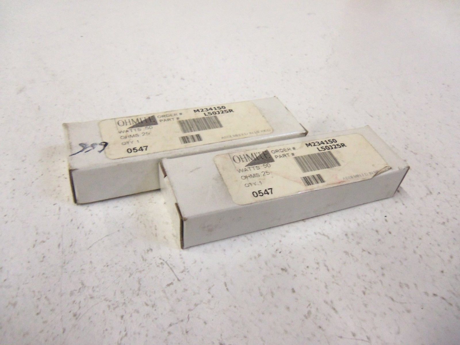 LOT OF 2 OHMITE RESISTOR L50J25R NSMP
