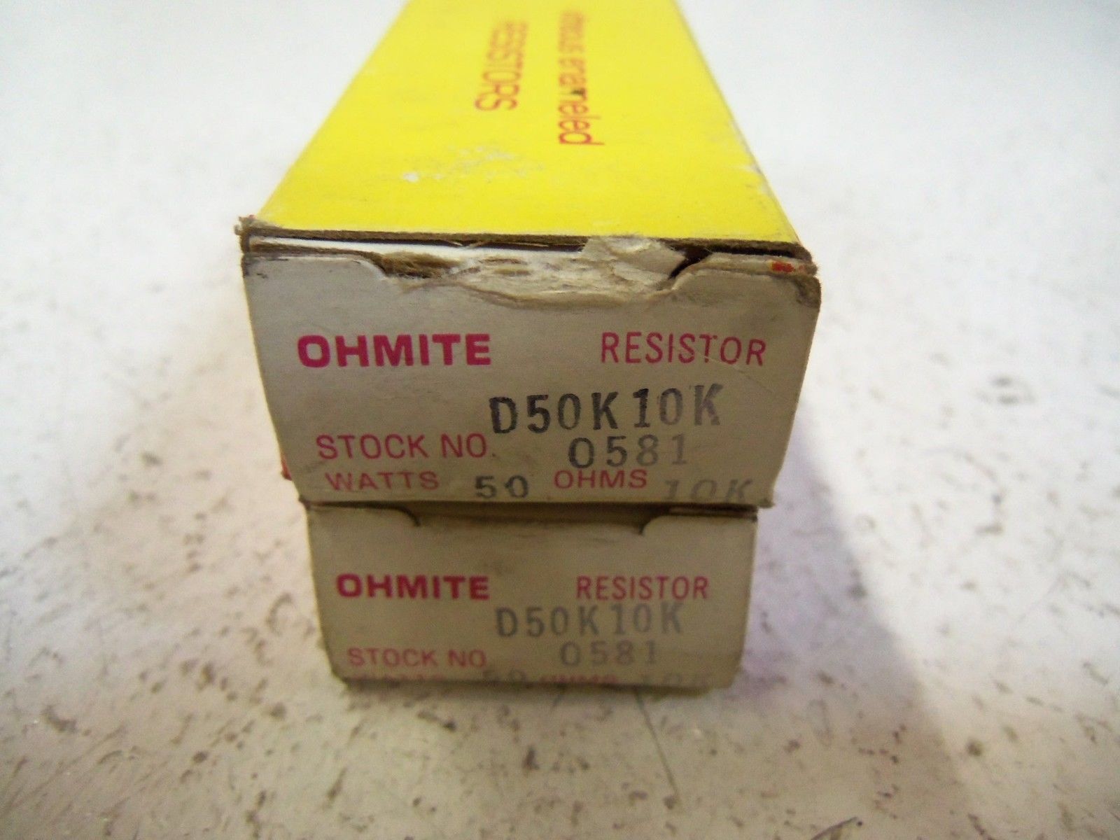LOT OF 2  OHMITE RESISTOR D50K10K NSMP