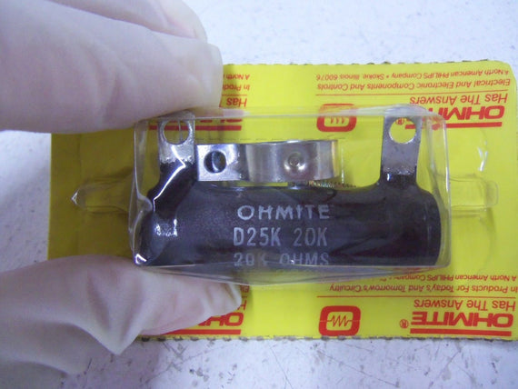 LOT OF 2 OHMITE RESISTOR D25K20K *NEW IN ORIGINAL PACKAGE*