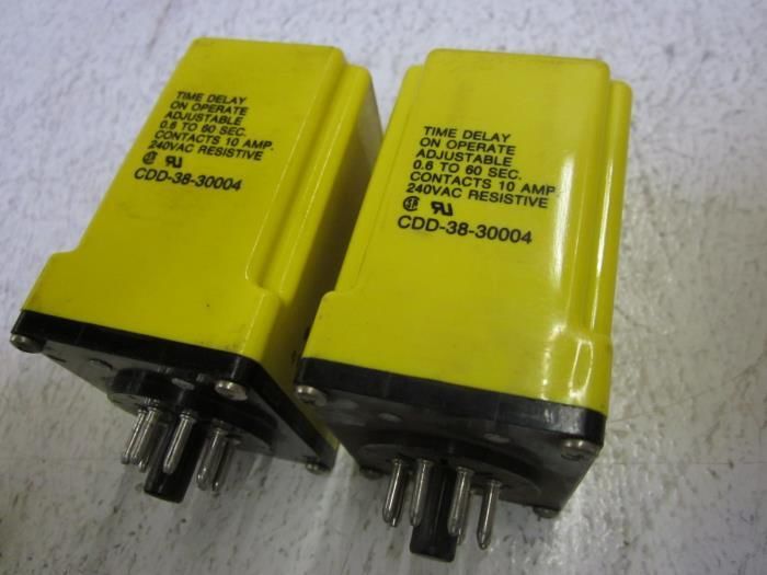 LOT OF 2 POTTER & BRUMFIELD CDD-38-30004 0.6-60SEC. RELAY 24VDC UNMP