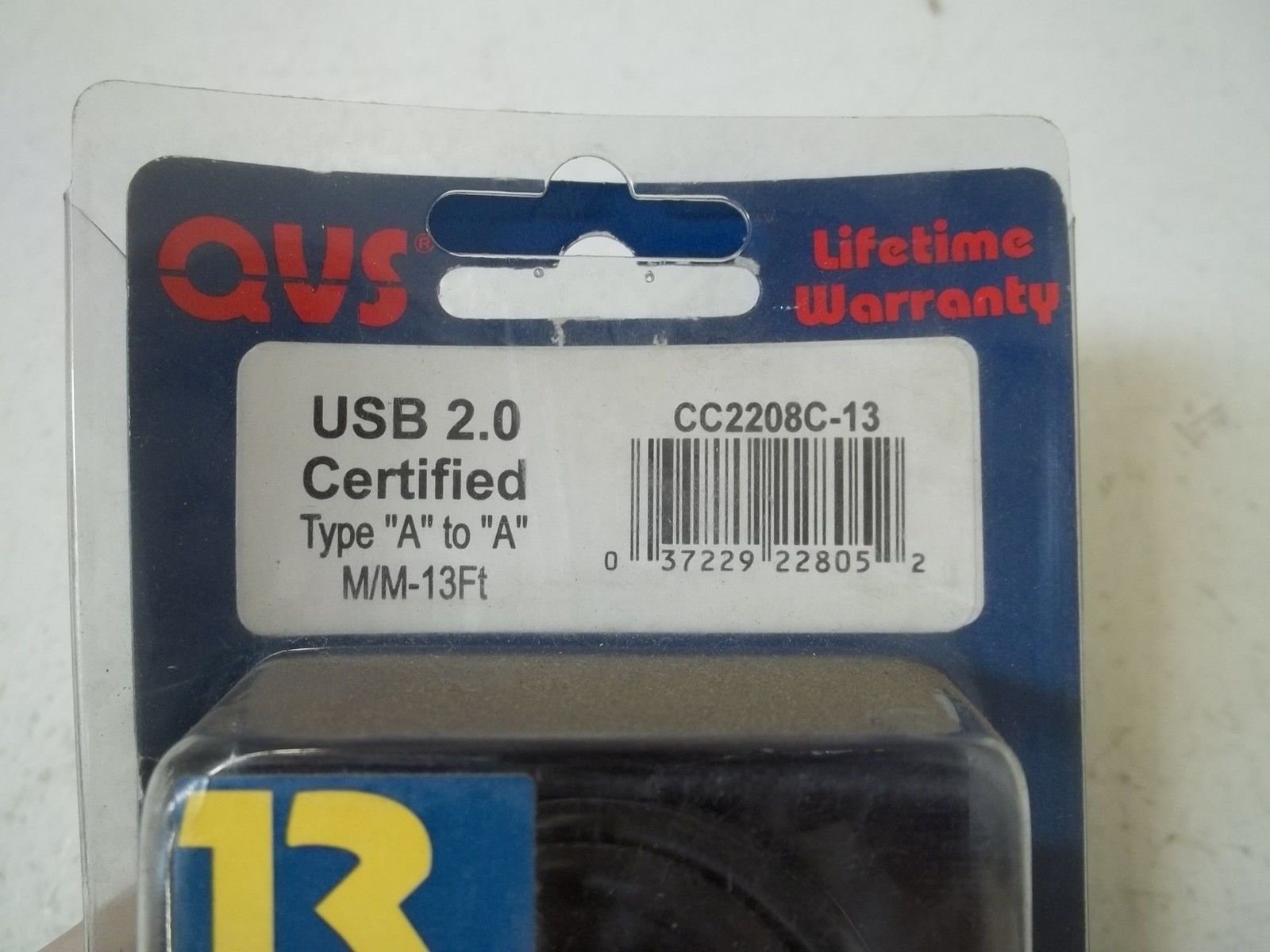 LOT OF 2 QVS CC2208C-13 USB A CABLE M/M 13FT 2.0C NSMP