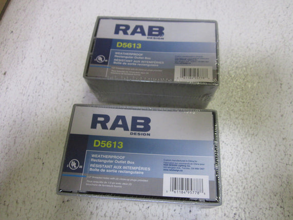 LOT OF 2 RAB DESIGN D5613 WEATHERPROOF OUTLET BOX *NEW NO BOX*