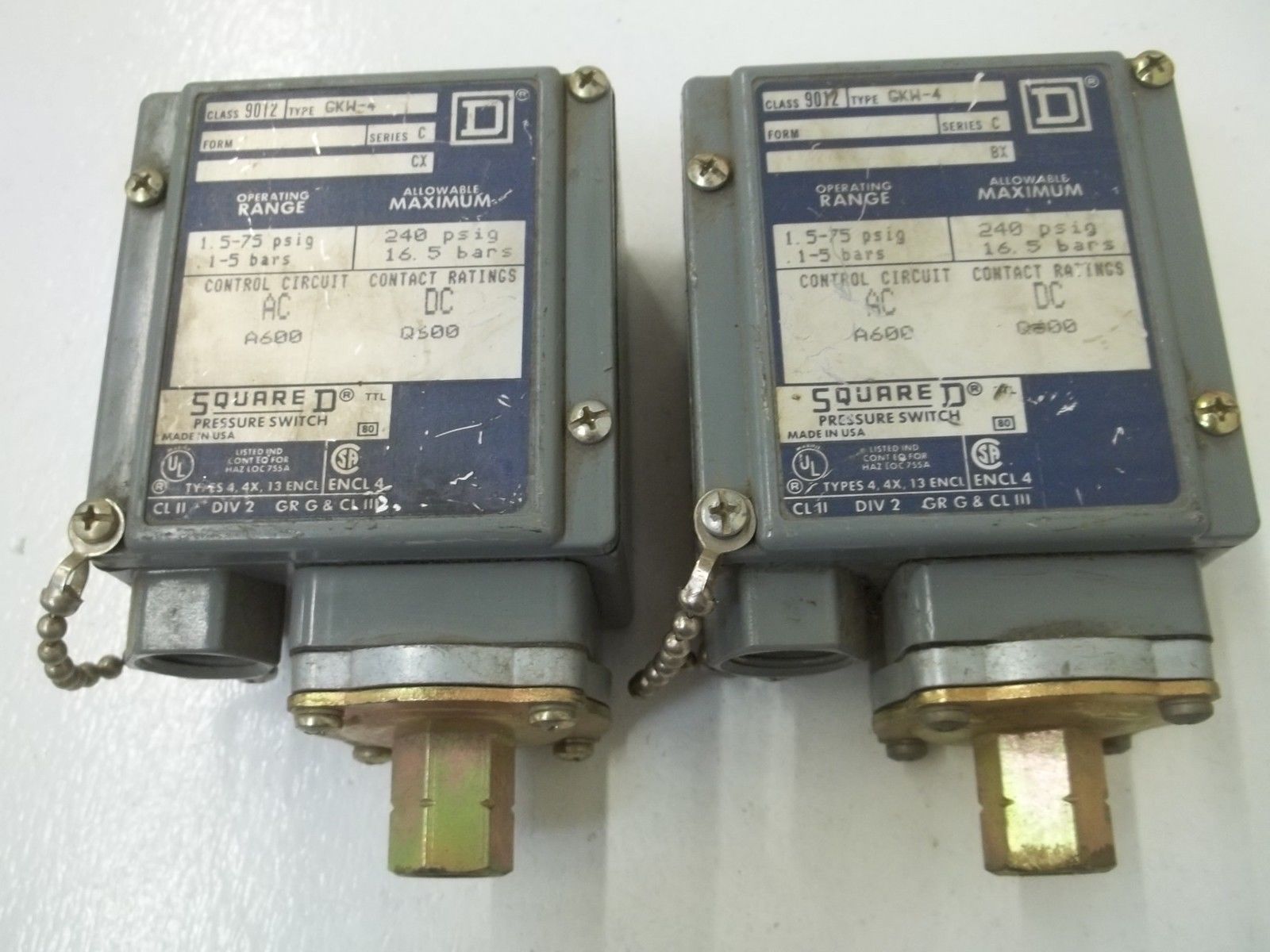 LOT OF 2 SQUARE D 9012-GKW-4 SER.C UNMP