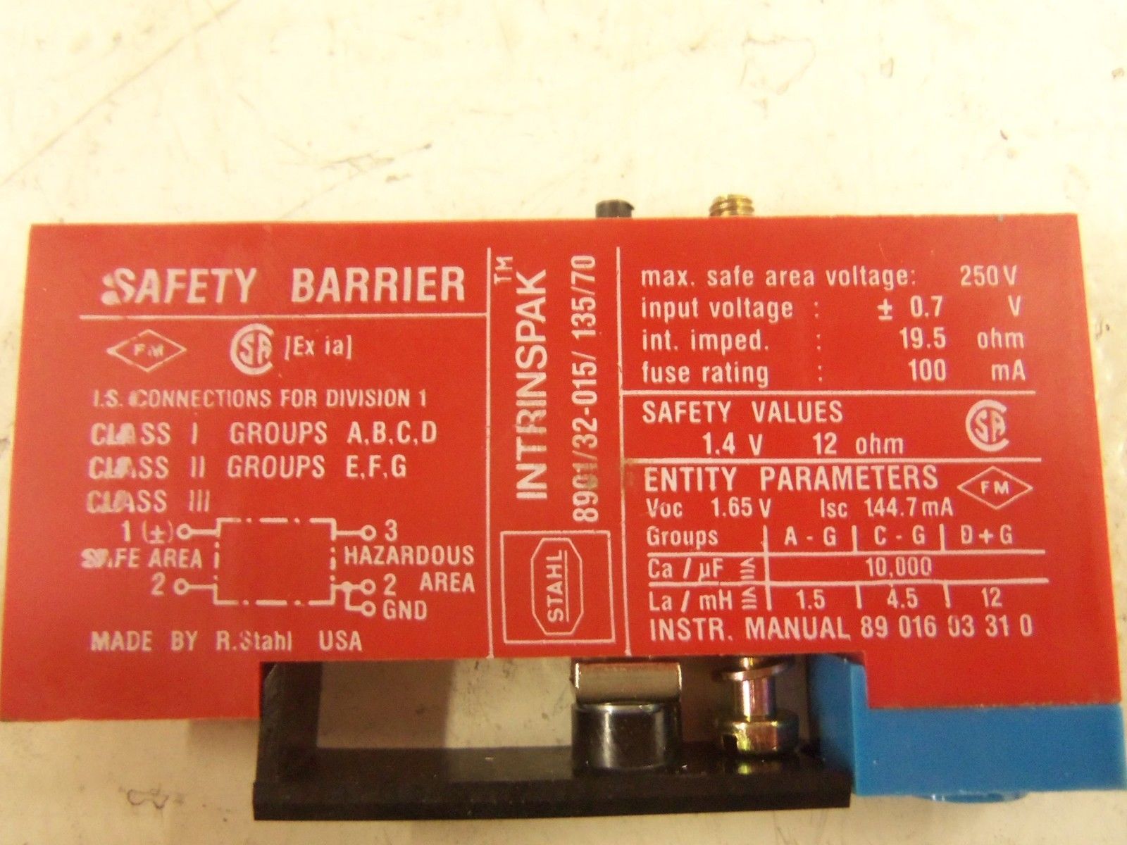 LOT OF 2 STAHL 8901/32-015/135/70 UNMP