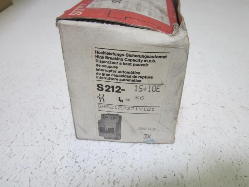 LOT OF 2 STOTZ S212-K6 2P 6A CIRCUIT BREAKER W/ AUXILIARY CONTACT NSMP