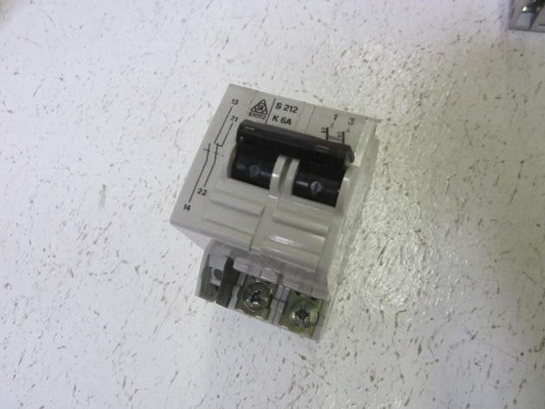 LOT OF 2 STOTZ S212-K6 2P 6A CIRCUIT BREAKER W/ AUXILIARY CONTACT NSMP