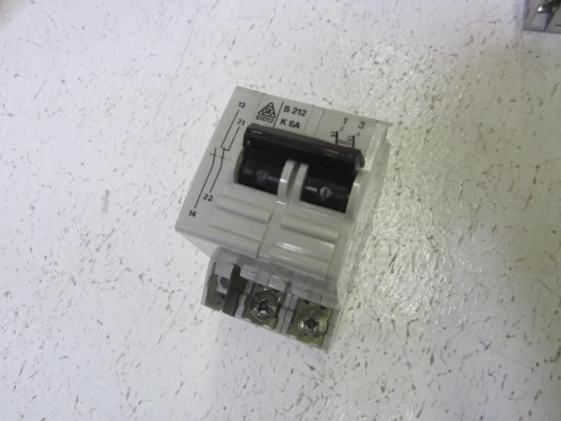 LOT OF 2 STOTZ S212-K6 2P 6A CIRCUIT BREAKER W/ AUXILIARY CONTACT NSMP