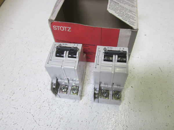 LOT OF 2 STOTZ S212-K6 2P 6A CIRCUIT BREAKER W/ AUXILIARY CONTACT NSMP