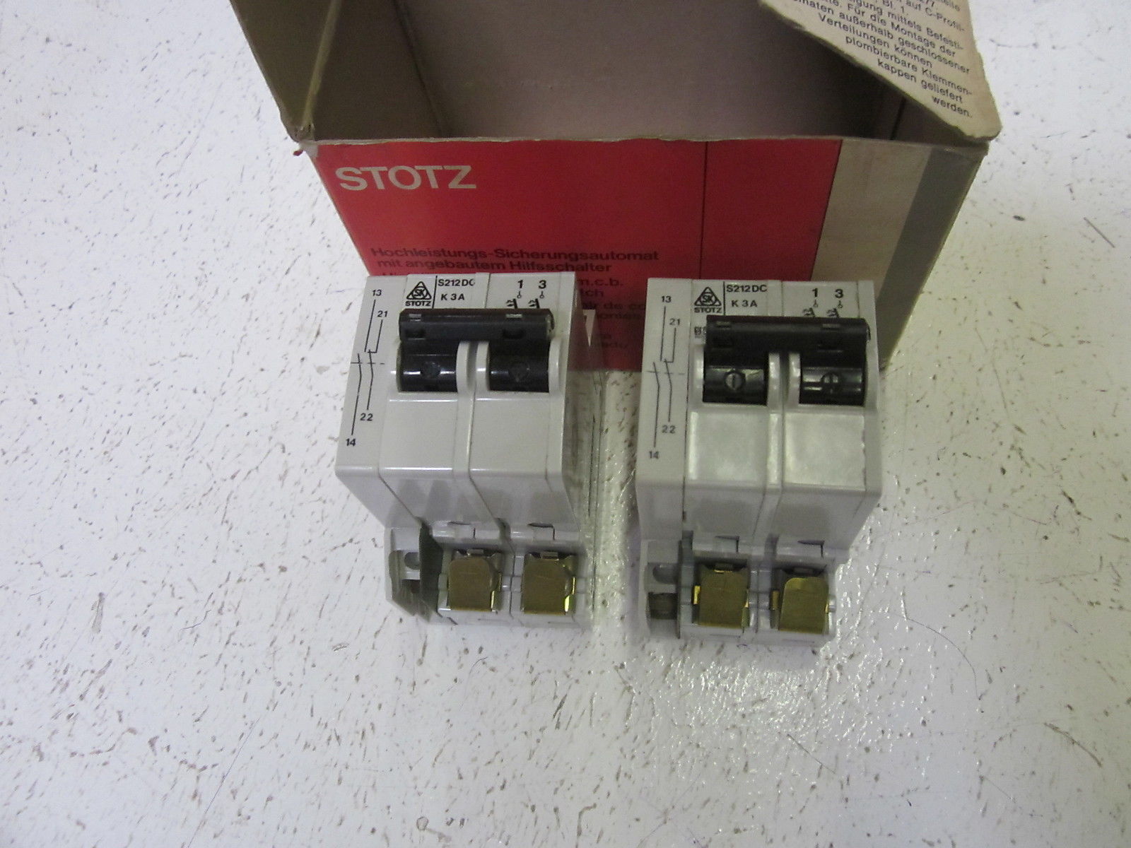 LOT OF 2 STOTZ S212DC-K3 CIRCUIT BREAKER 2P 3A  NSMP