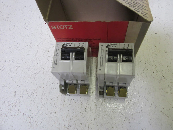 LOT OF 2 STOTZ S212DC-K3 CIRCUIT BREAKER 2P 3A  NSMP
