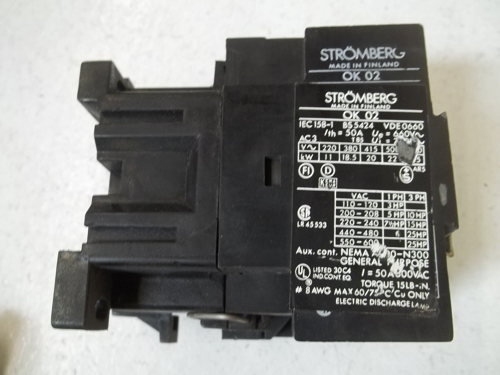 LOT OF 2 STROMBERG OK 02 130V CONTACTOR UNMP