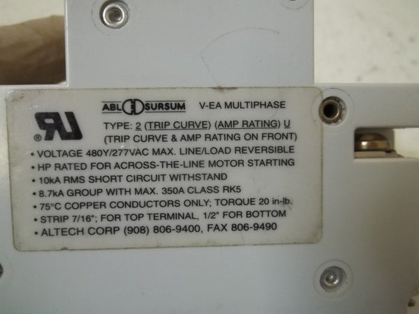 LOT OF 2  SURSUM V-EA52-G0,5A CIRCUIT BREAKER NSNP