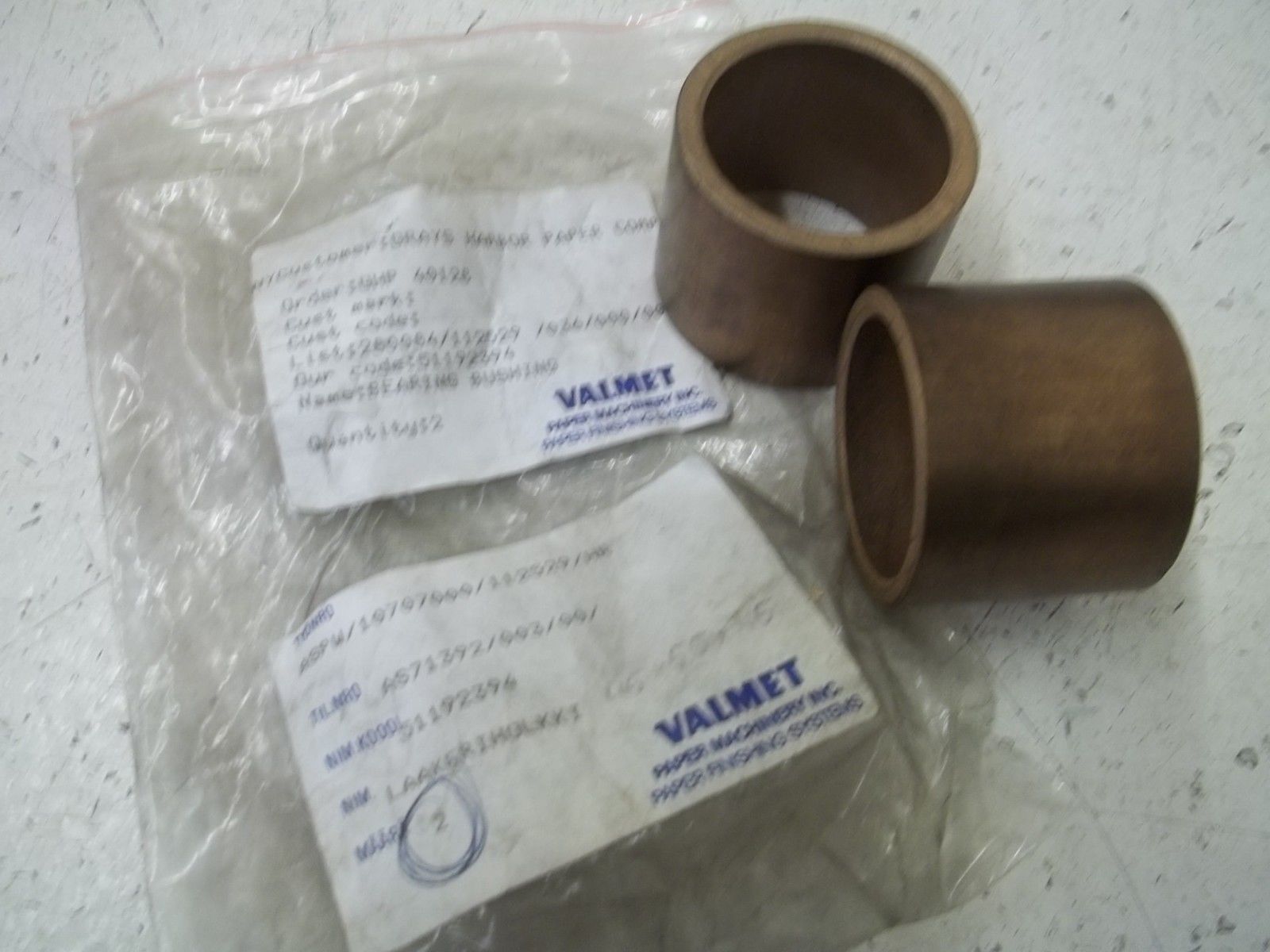 LOT OF 2 VALMET ASPW/10707000/112529/HR BUSHING NSNP