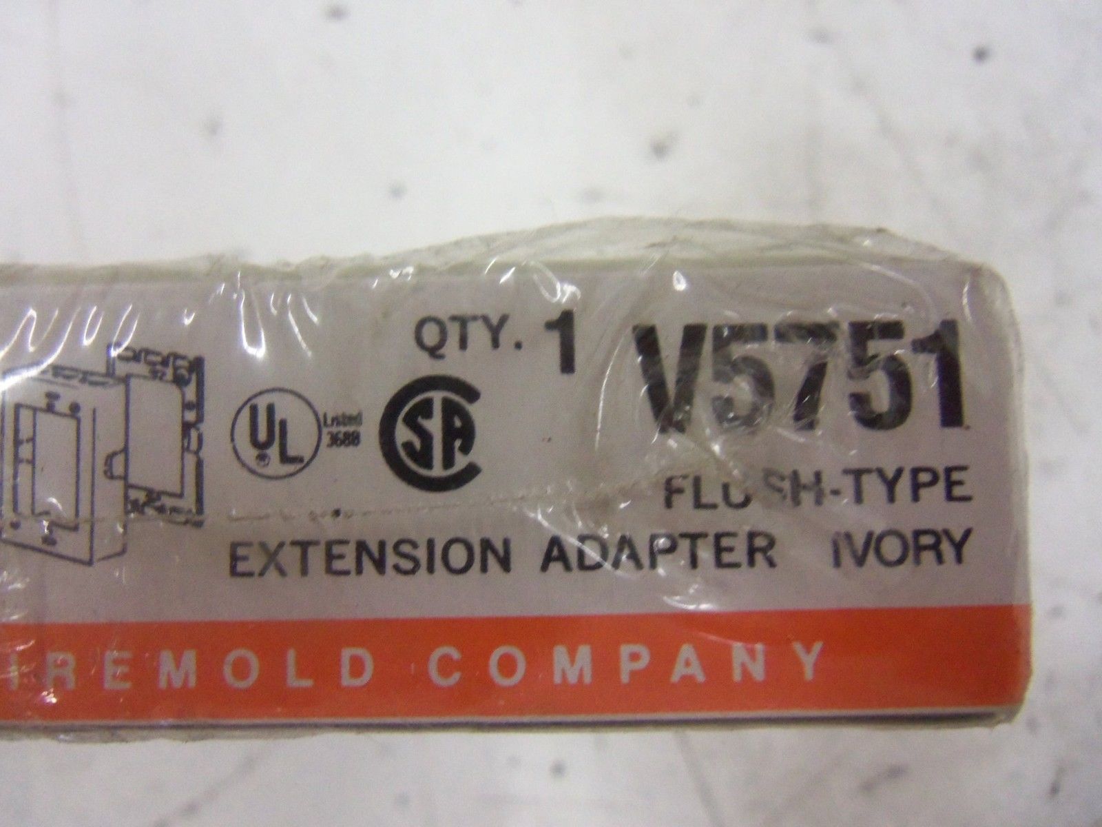 LOT OF 2 WIREMOLD V5751 FLUSH TYPE EXTENSION ADAPTER NSNP