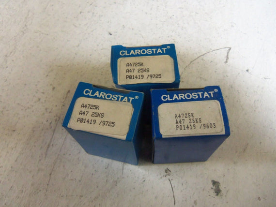 LOT OF 3 CLAROSTAT A4725K POTENTIOMETER *NEW IN BOX*