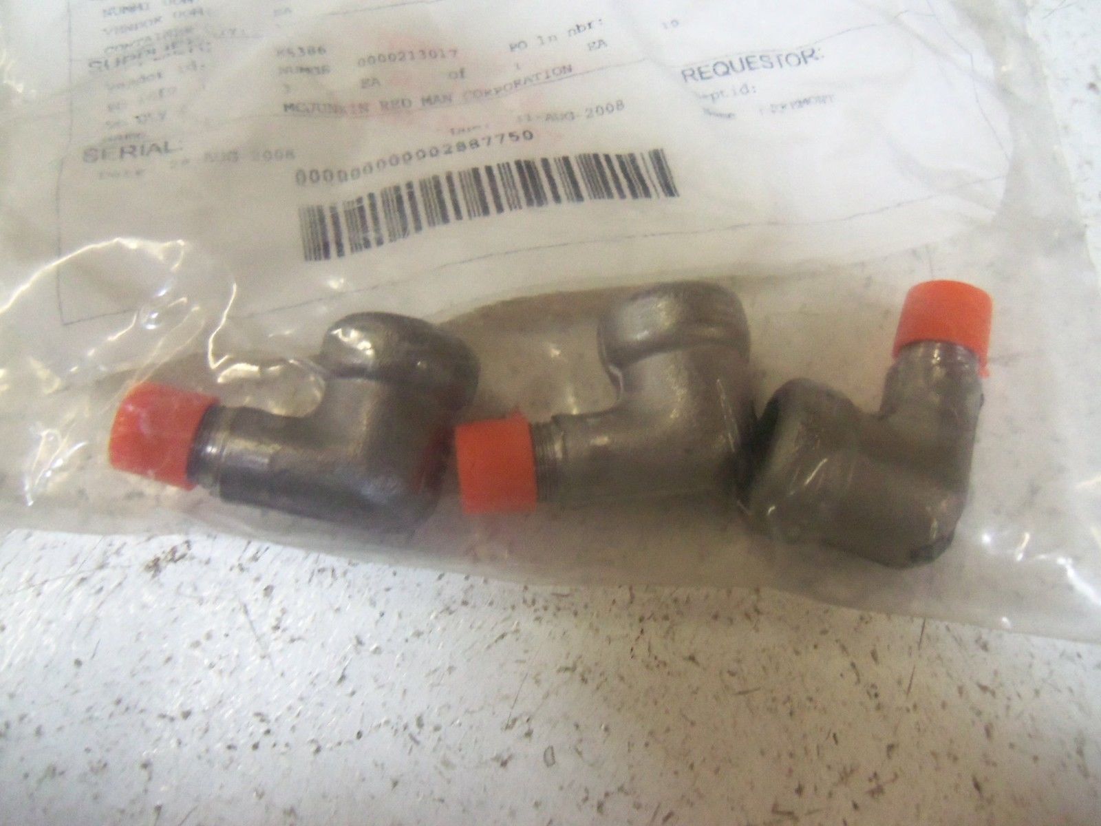 LOT OF 3 ELBOW, 90 DEGREE 1/8" S.S. 4/8-90ST-SS NSNP