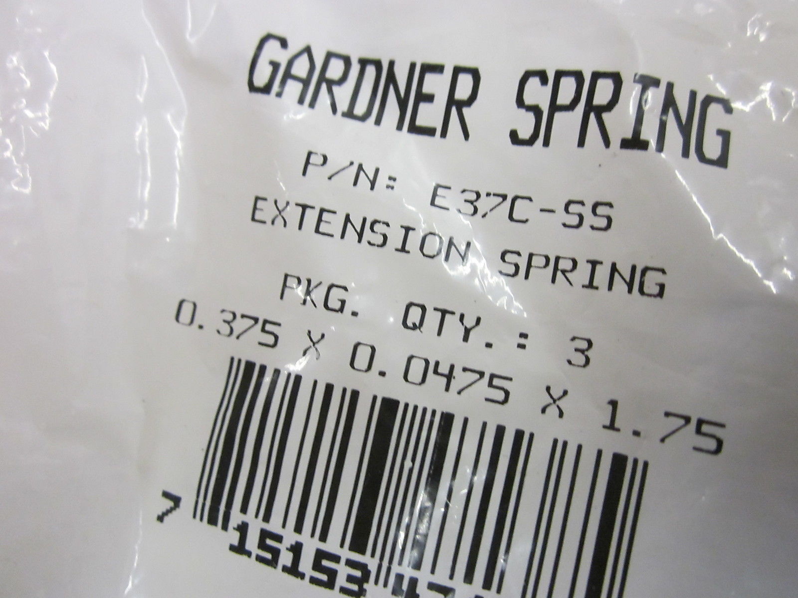 LOT OF 3 GARDNER E37C-SS EXTENSION SPRING NSMP