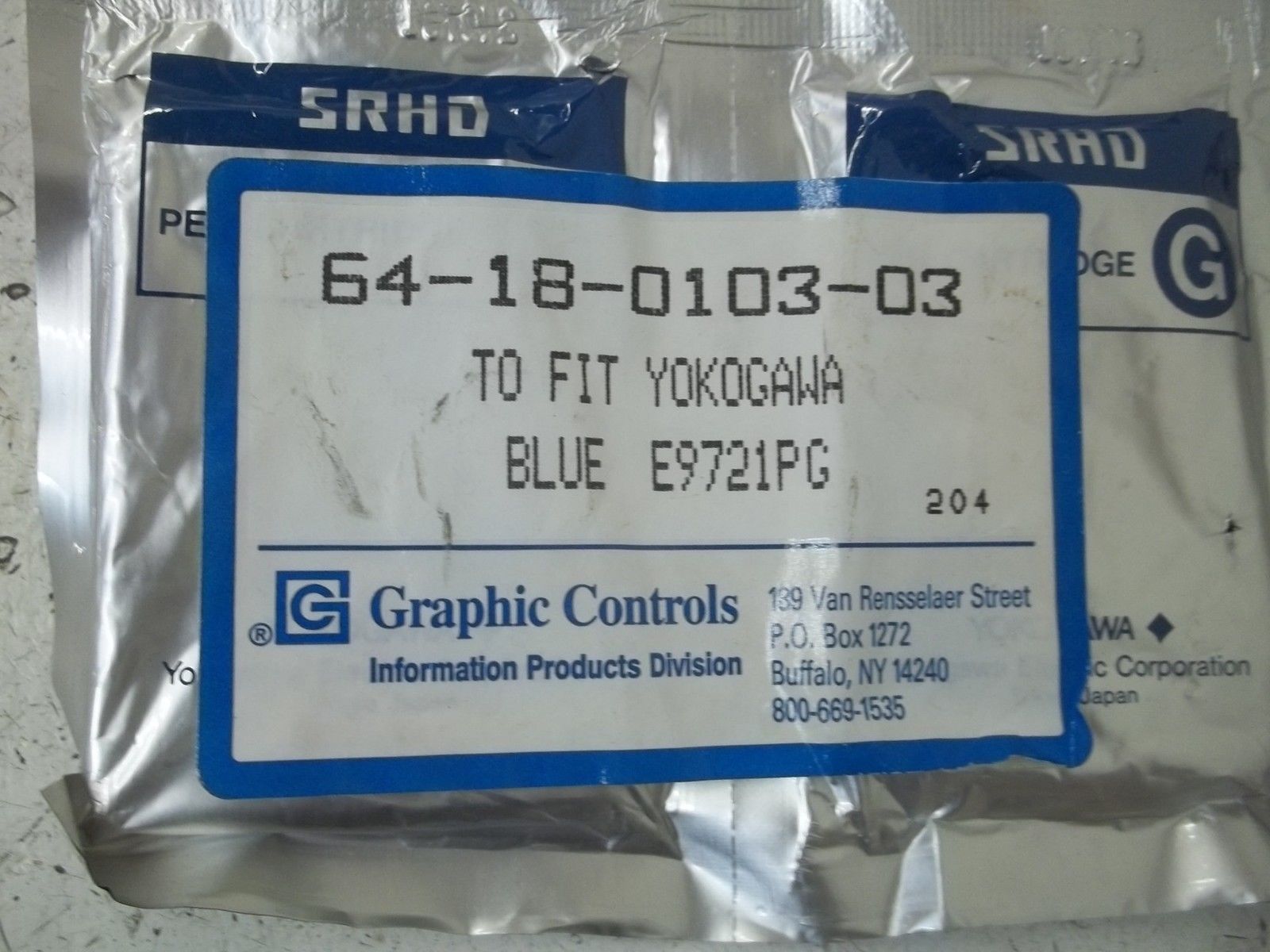 LOT OF 3 GRAPHIC CONTROLS 64-18-0103-03 PEN CARTRIDGE BLUE NSMP