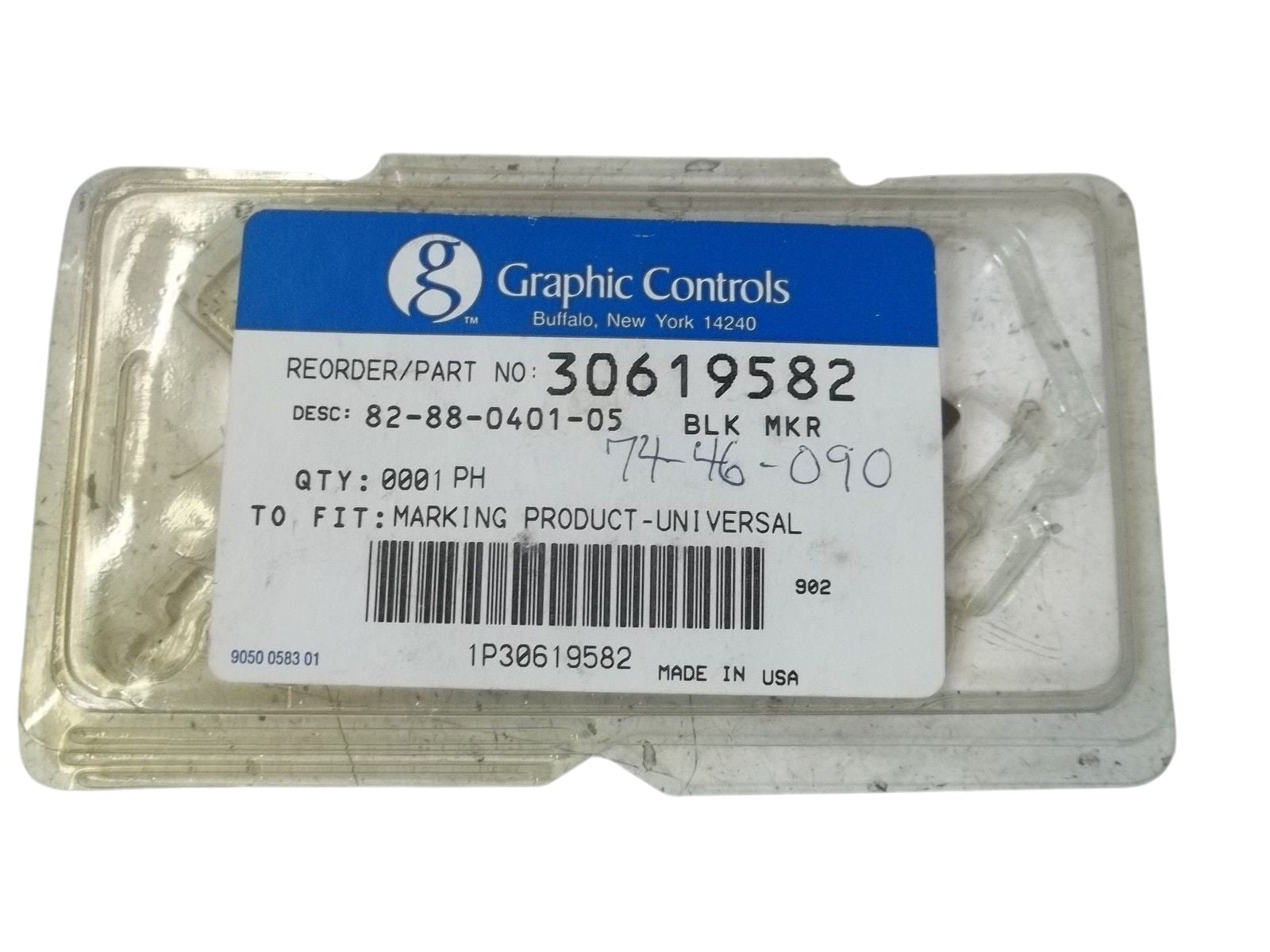 LOT OF 3 GRAPHIC CONTROLS 30619582 BLACK RECORDER PENS NSMP