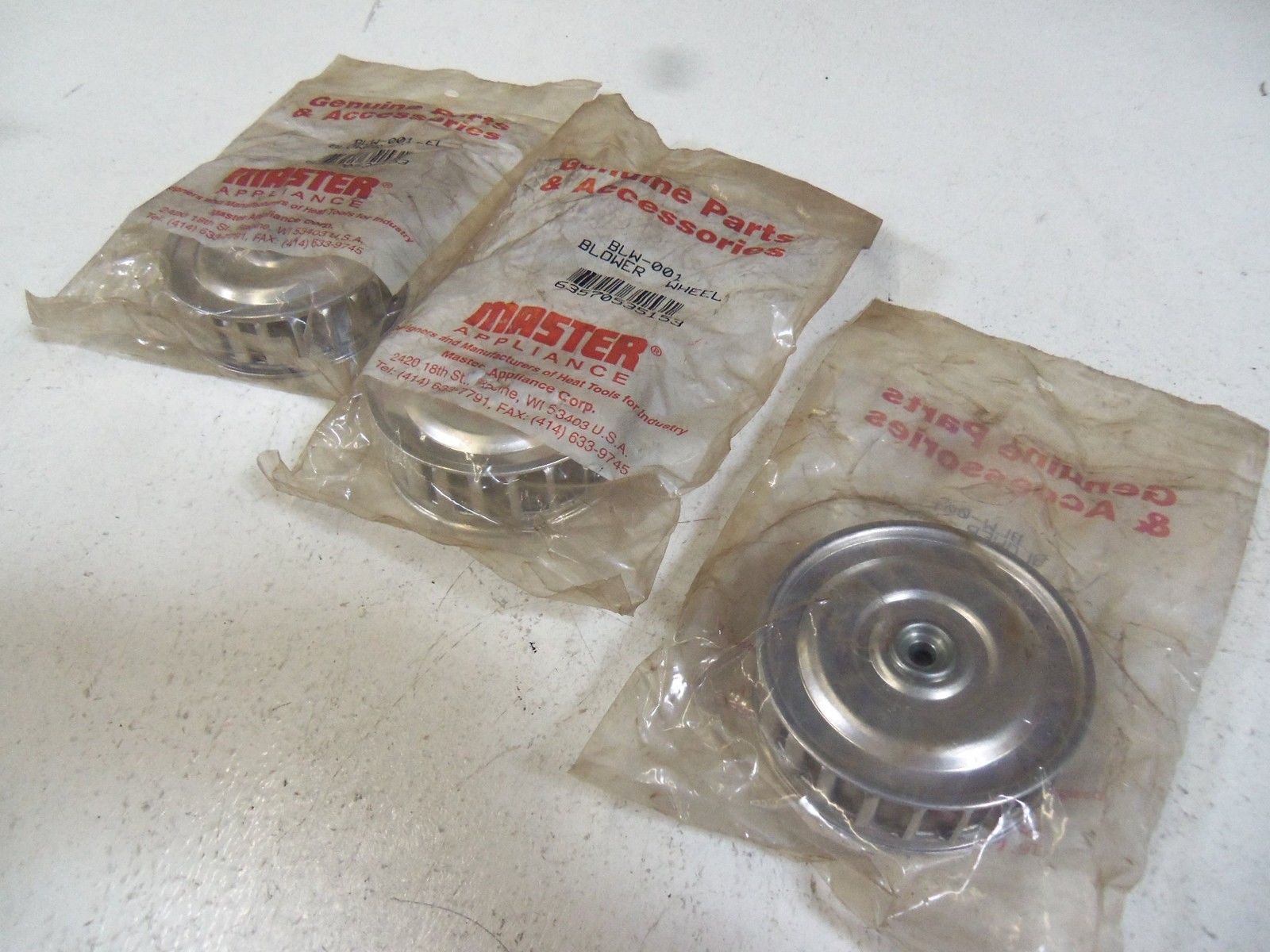 LOT OF 3 MASTER BLOWER WHEEL BLW-001 NSMP