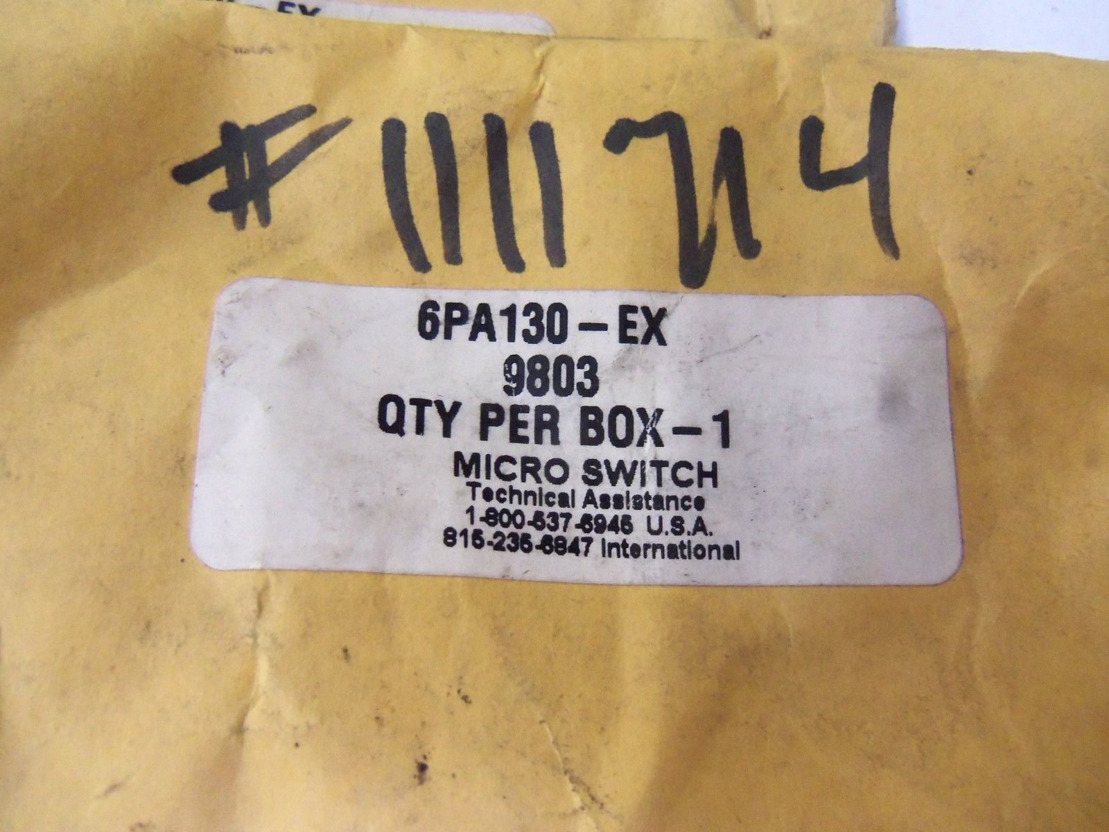 LOT OF 3  MICROSWITCH 6PA130-EX NSNP
