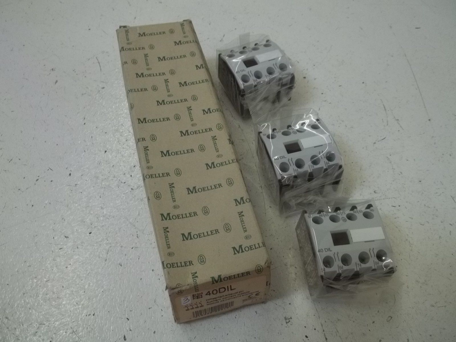 LOT OF 3 MOELLER 40DIL AUXILIARY CONTACT MODULE NSMP