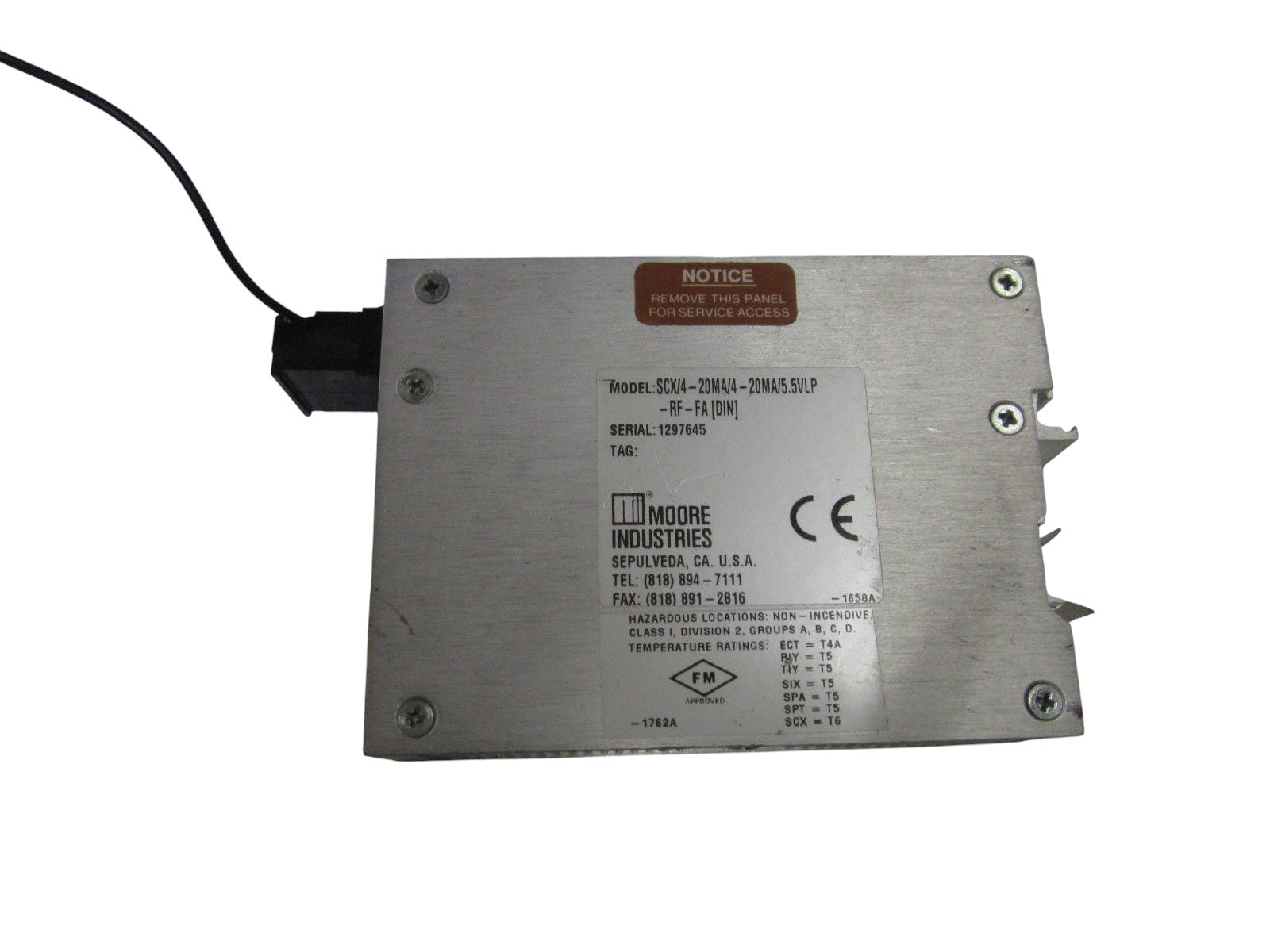 MOORE SCX/4-20MA/4-20MA/5.5VLP-RF-FA SIGNAL CURRENT ISOLATOR UNMP