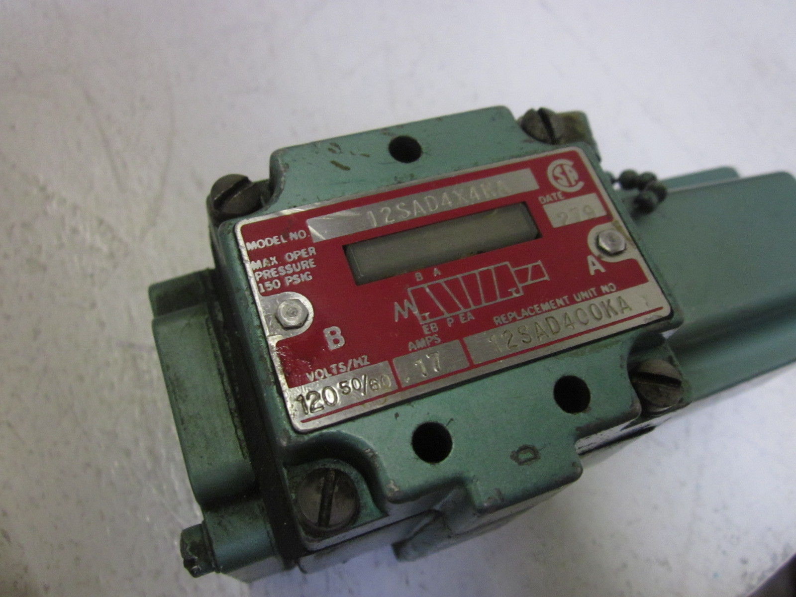 LOT OF 3 NUMATICS 12SAD4X4KA PNEUMATIC SOLENOID VALVE 120V UNMP