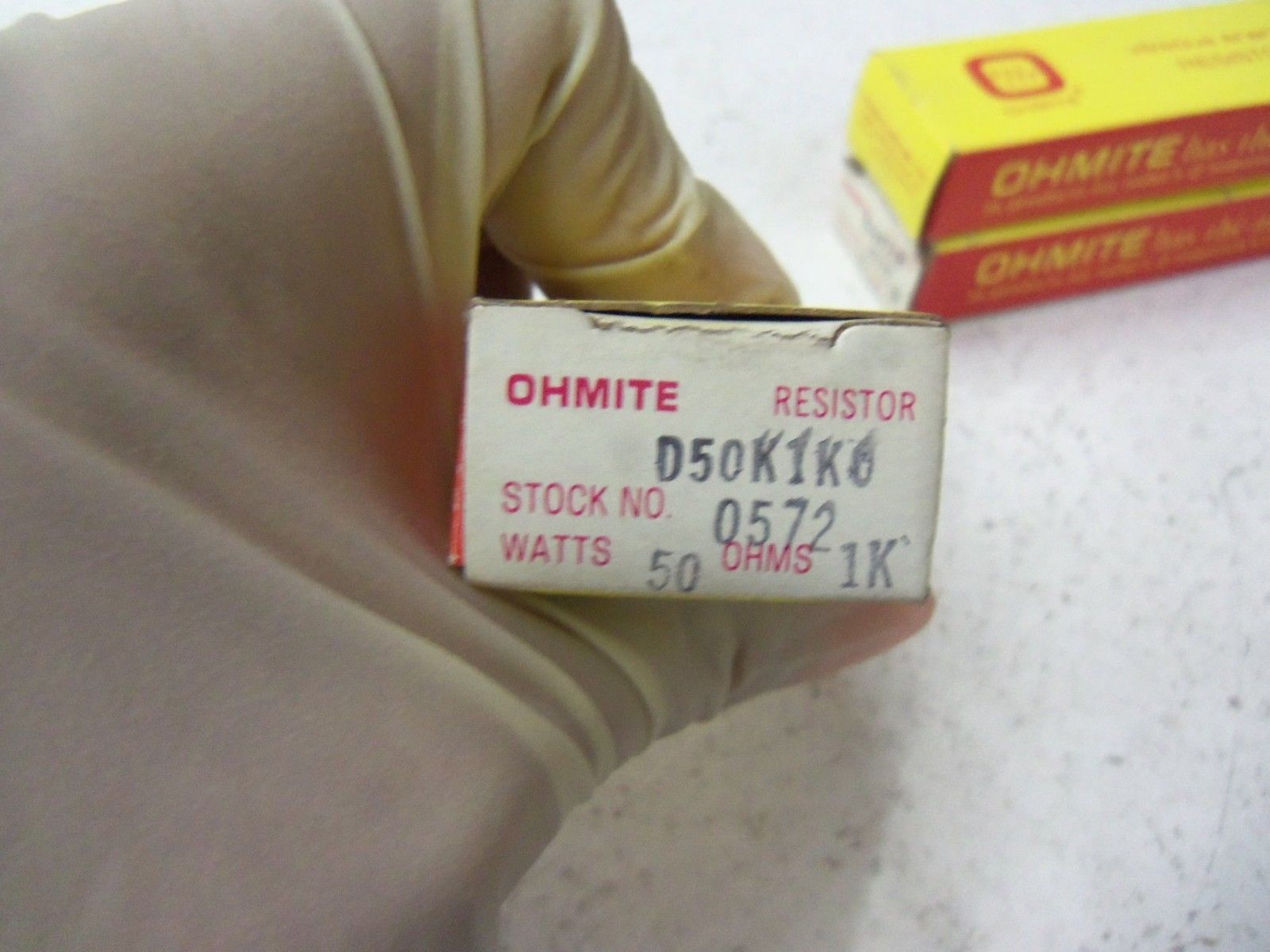 LOT OF 3 OHMITE RESISTOR D50K1K0 NSMP